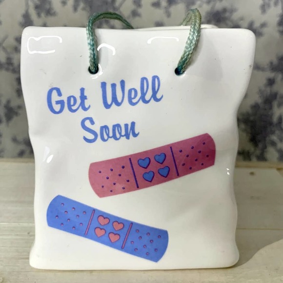 Vintage Russ Get Well Soon Ceramic Bag Planter - Picture 5 of 9